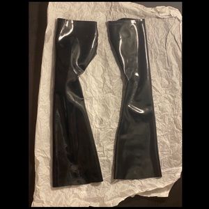 LATEX gloves fingerless cuff goth forearm black
